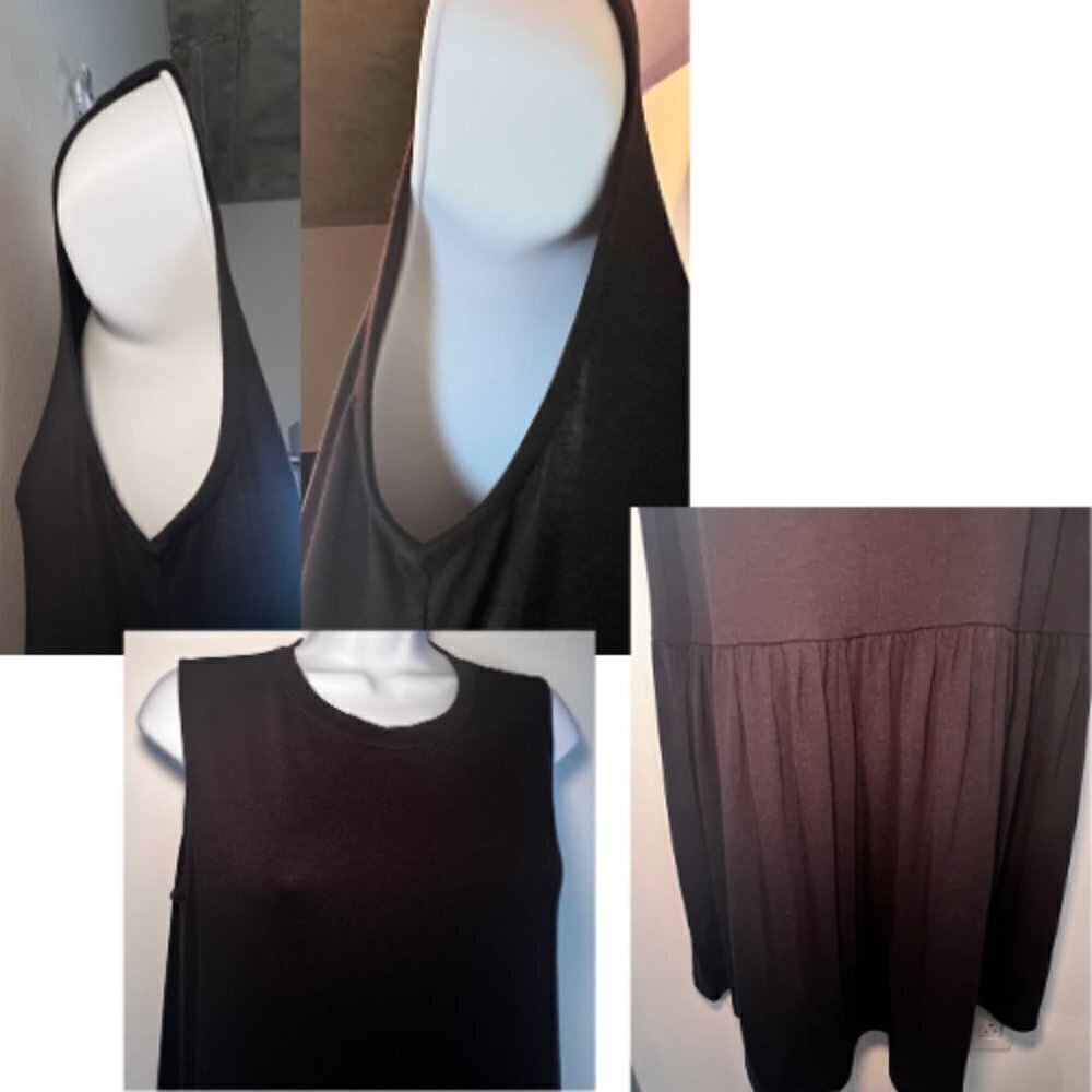 LOU & GREY Black Sleeveless Tier Detail Knit Midi Dress Size S - Picture 4 of 5